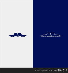 moustache, Hipster, movember, male, men Line and Glyph web Button in Blue color Vertical Banner for UI and UX, website or mobile application. Vector EPS10 Abstract Template background