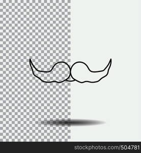 moustache, Hipster, movember, male, men Line Icon on Transparent Background. Black Icon Vector Illustration. Vector EPS10 Abstract Template background