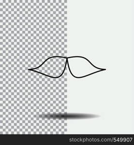 moustache, Hipster, movember, male, men Line Icon on Transparent Background. Black Icon Vector Illustration. Vector EPS10 Abstract Template background