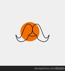 moustache, Hipster, movember, male, men Line Icon. Vector EPS10 Abstract Template background