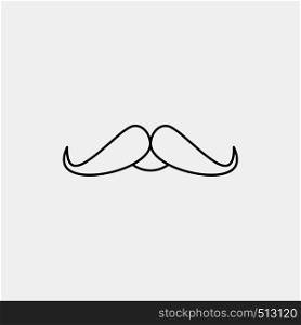 moustache, Hipster, movember, male, men Line Icon. Vector isolated illustration. Vector EPS10 Abstract Template background