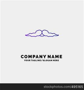moustache, Hipster, movember, male, men Purple Business Logo Template. Place for Tagline. Vector EPS10 Abstract Template background