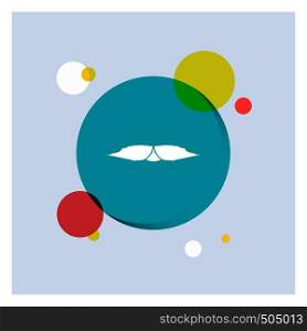 moustache, Hipster, movember, male, men White Glyph Icon colorful Circle Background. Vector EPS10 Abstract Template background