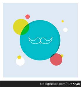 moustache, Hipster, movember, male, men White Line Icon colorful Circle Background