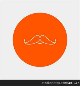 moustache, Hipster, movember, male, men White Line Icon in Circle background. vector icon illustration. Vector EPS10 Abstract Template background