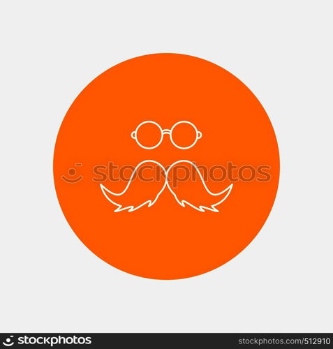 moustache, Hipster, movember, male, men White Line Icon in Circle background. vector icon illustration. Vector EPS10 Abstract Template background