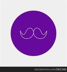 moustache, Hipster, movember, male, men White Line Icon in Circle background. vector icon illustration. Vector EPS10 Abstract Template background