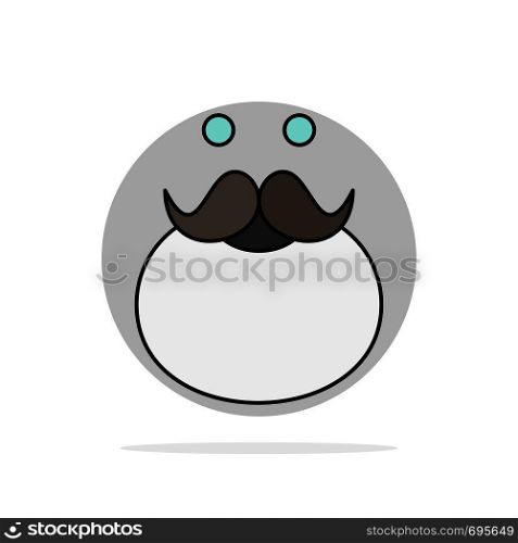 moustache, Hipster, movember, santa, Beared Flat Color Icon Vector
