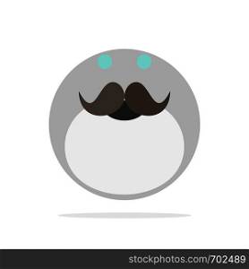 moustache, Hipster, movember, santa, Beared Flat Color Icon Vector