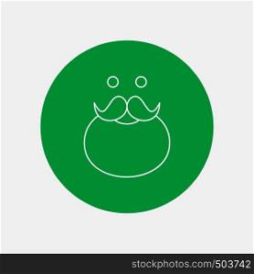 moustache, Hipster, movember, santa, Beared White Line Icon in Circle background. vector icon illustration. Vector EPS10 Abstract Template background