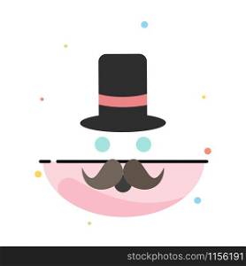 moustache, Hipster, movember, santa Clause, Hat Flat Color Icon Vector