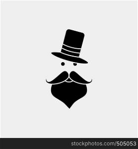 moustache, Hipster, movember, Santa Clause, Hat Glyph Icon. Vector isolated illustration. Vector EPS10 Abstract Template background