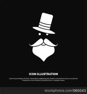 moustache, Hipster, movember, Santa Clause, Hat Icon. glyph vector symbol for UI and UX, website or mobile application. Vector EPS10 Abstract Template background