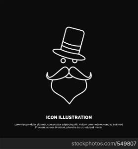 moustache, Hipster, movember, Santa Clause, Hat Icon. Line vector symbol for UI and UX, website or mobile application. Vector EPS10 Abstract Template background
