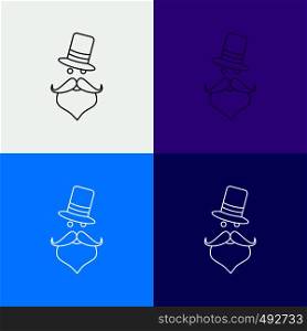 moustache, Hipster, movember, Santa Clause, Hat Icon Over Various Background. Line style design, designed for web and app. Eps 10 vector illustration. Vector EPS10 Abstract Template background