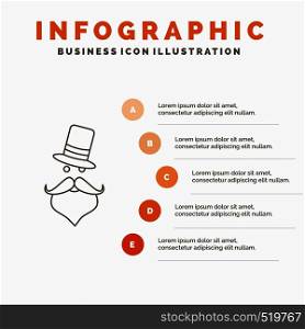 moustache, Hipster, movember, Santa Clause, Hat Infographics Template for Website and Presentation. Line Gray icon with Orange infographic style vector illustration. Vector EPS10 Abstract Template background