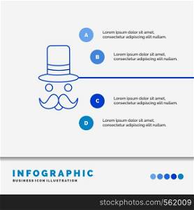 moustache, Hipster, movember, santa Clause, Hat Infographics Template for Website and Presentation. Line Blue icon infographic style vector illustration. Vector EPS10 Abstract Template background
