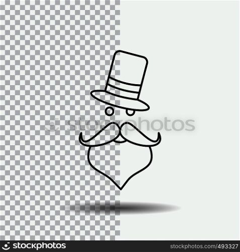 moustache, Hipster, movember, Santa Clause, Hat Line Icon on Transparent Background. Black Icon Vector Illustration. Vector EPS10 Abstract Template background