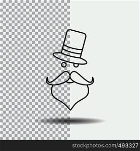 moustache, Hipster, movember, Santa Clause, Hat Line Icon on Transparent Background. Black Icon Vector Illustration. Vector EPS10 Abstract Template background
