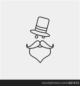 moustache, Hipster, movember, Santa Clause, Hat Line Icon. Vector isolated illustration. Vector EPS10 Abstract Template background
