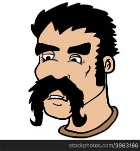 moustache man cartoon illustration