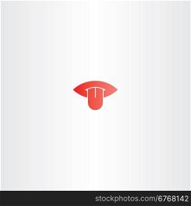 mouth and tongue vector icon logo design