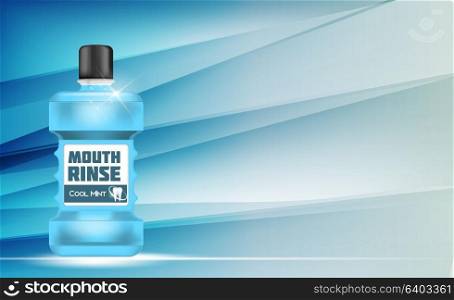 Mouth Rinse Design Cosmetics Product Template for Ads or Magazine Background. 3D Realistic Vector Iillustration. EPS10. Mouth Rinse Design Cosmetics Product Template for Ads or Magazi