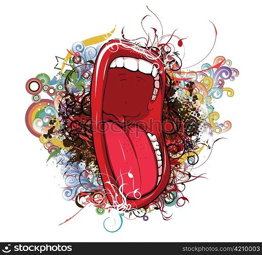 mouth with floral