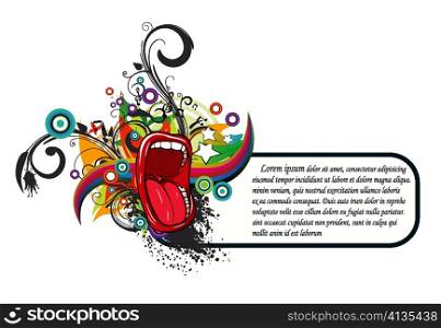 mouth with floral vector background