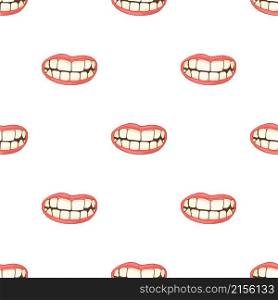 Mouth with white healthy teeth pattern seamless background texture repeat wallpaper geometric vector. Mouth with white healthy teeth pattern seamless vector