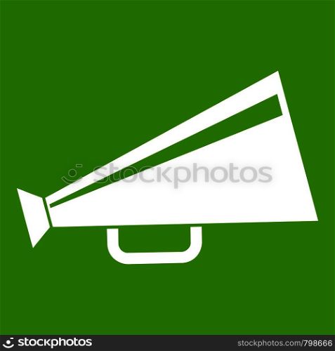 Mouthpiece icon white isolated on green background. Vector illustration. Mouthpiece icon green
