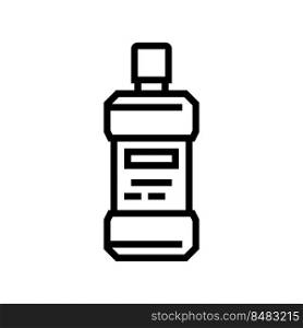 mouthwash line icon vector. mouthwash sign. isolated contour symbol black illustration. mouthwash line icon vector illustration