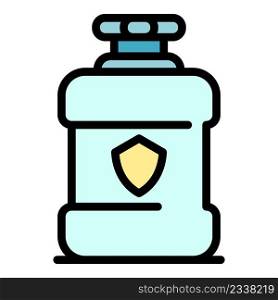 Mouthwash rinse icon. Outline mouthwash rinse vector icon color flat isolated. Mouthwash rinse icon color outline vector