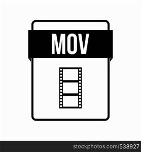 MOV file icon in simple style on a white background. MOV file icon, simple style