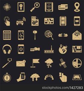 Movable icons set. Simple set of 36 movable vector icons for web for any design. Movable icons set, simple style