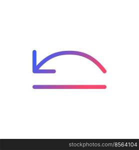 Move backward pixel perfect gradient linear ui icon. Video editor program. Move to previous step. Line color user interface symbol. Modern style pictogram. Vector isolated outline illustration. Move backward pixel perfect gradient linear ui icon