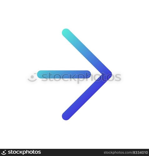 Move forward pixel perfect gradient linear ui icon. Social media app navigation. Next step. Line color user interface symbol. Modern style pictogram. Vector isolated outline illustration. Move forward pixel perfect gradient linear ui icon