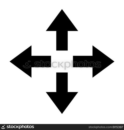move icon on white background. flat style. move sign. move icon arrow.