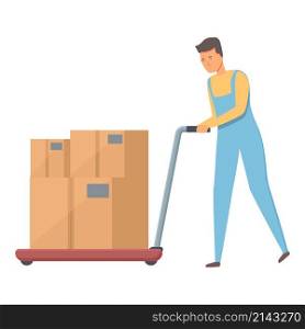 Move relocation box icon cartoon vector. Home service. Delivery storage. Move relocation box icon cartoon vector. Home service