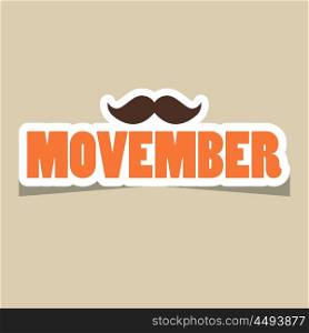 Movember logo with mustache. Editable vector design