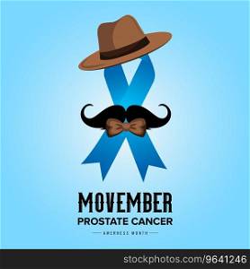 Movember prostate cancer month awareness Vector Image