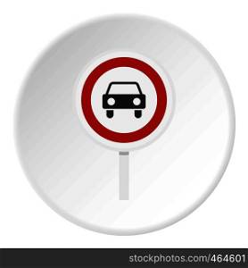 Movement of motor vehicles is forbidden icon in flat circle isolated vector illustration for web. Movement of motor vehicles is forbidden icon