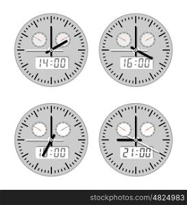 Movements and watches . A set of movements and watches in different versions