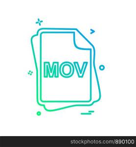 MOVfile type icon design vector