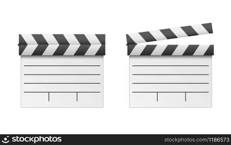 movie and film white clapperboard icon on white transparent background. Art design cinema slate board template. Abstract concept graphic filmmaking element