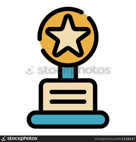 Movie award icon. Outline movie award vector icon color flat isolated. Movie award icon color outline vector
