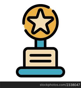 Movie award icon. Outline movie award vector icon color flat isolated. Movie award icon color outline vector