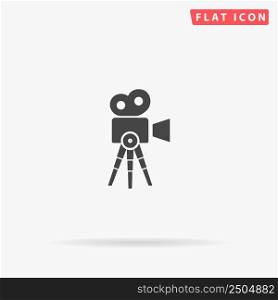 Movie camera flat vector icon. Hand drawn style design illustrations.. flat vector icon