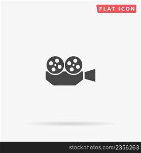 Movie camera flat vector icon. Hand drawn style design illustrations.. Movie camera flat vector icon