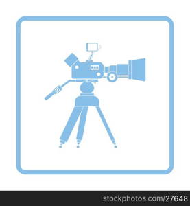 Movie camera icon. Blue frame design. Vector illustration.